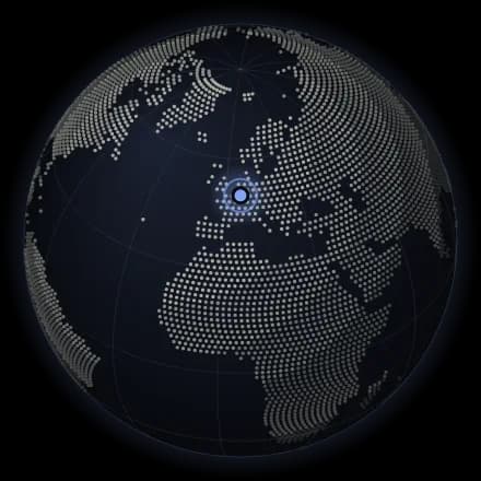 A globe with a pin on Luxembourg