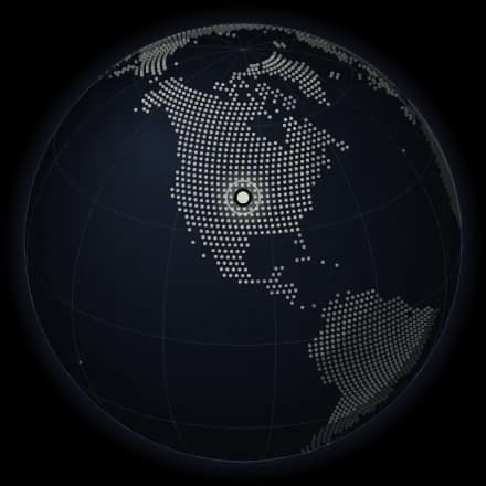 A globe with a pin on United States